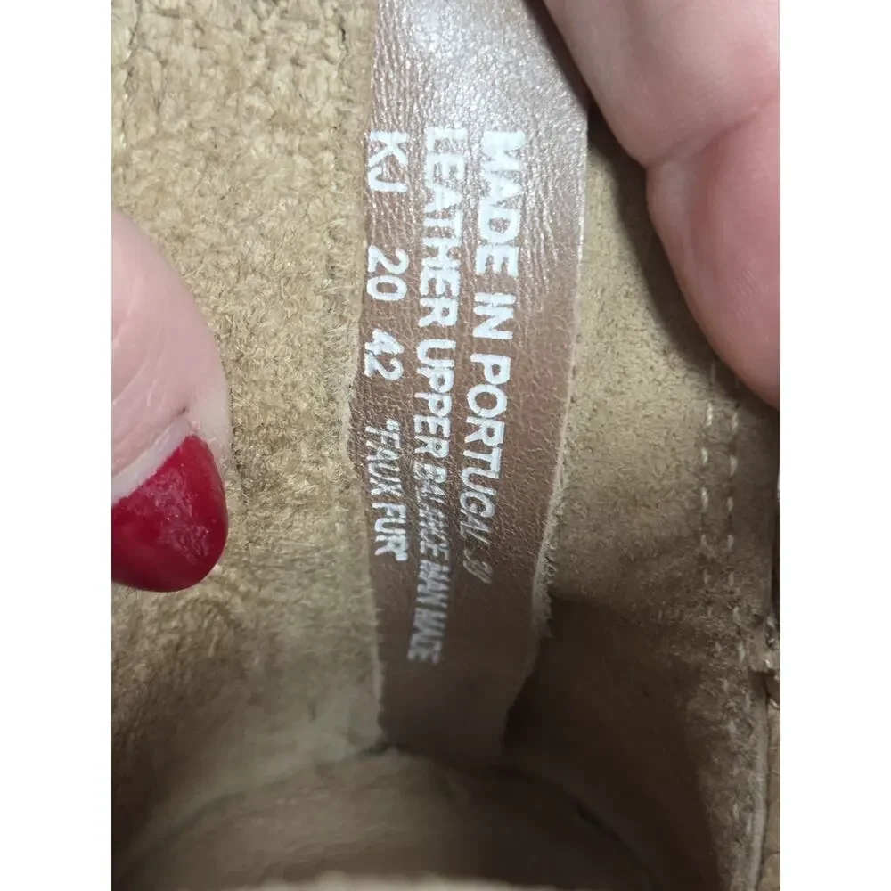 Dromedaries Kelsy Short Summer Pearl Leather Boot Taupe 38 - US 7.5/8